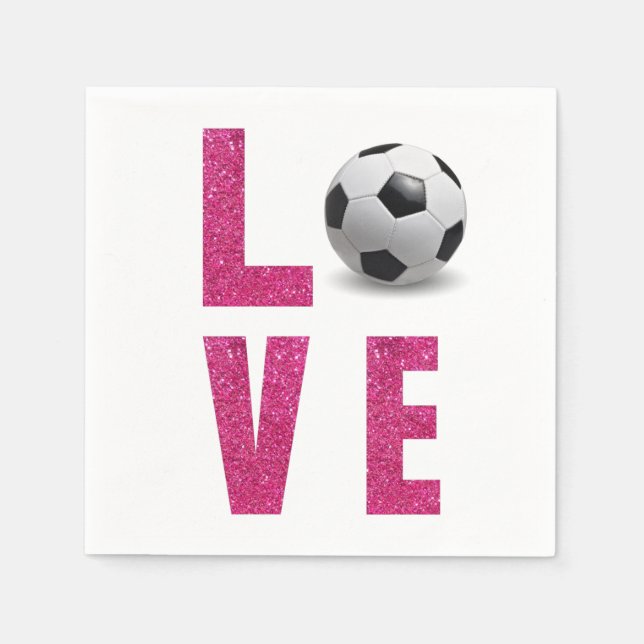 Serviette En Papier Love Soccer (Devant)