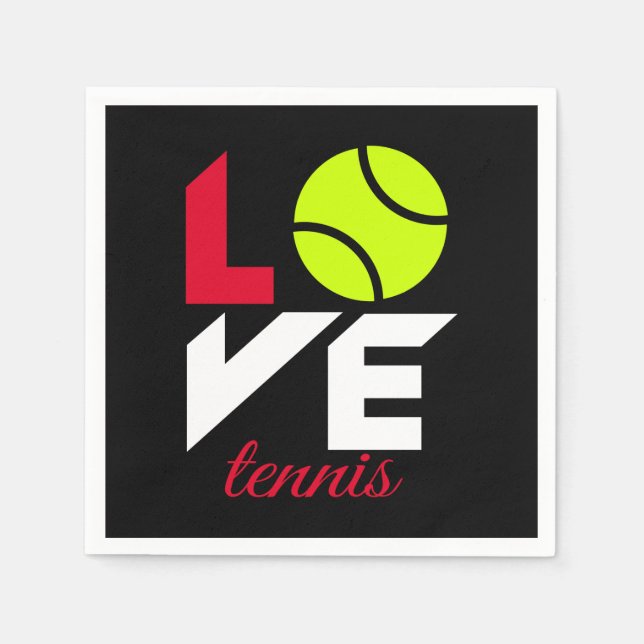 Serviette En Papier Love tennis (Devant)