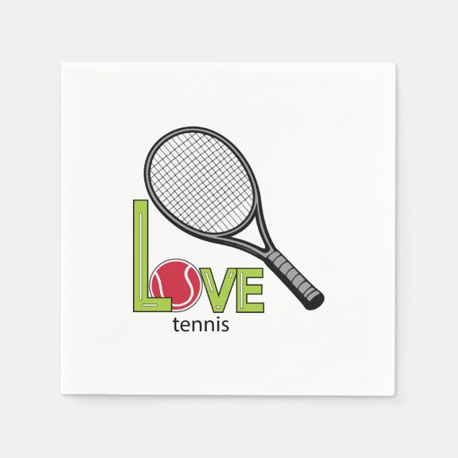 Serviette En Papier Love tennis (Devant)