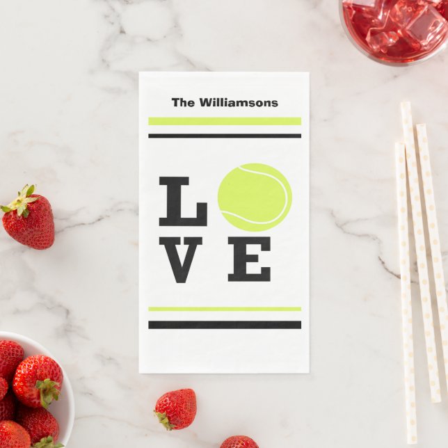 Serviette En Papier Love Tennis Ball Script (En situation)
