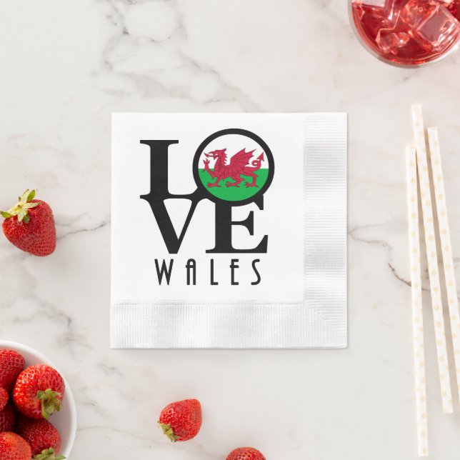 Serviette En Papier LOVE Wales (En situation)