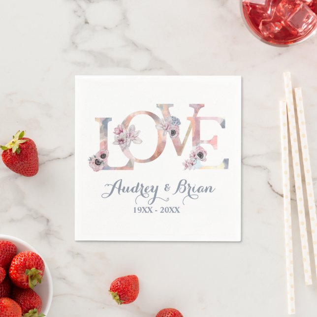 Serviette En Papier Love Wedding Réception (En situation)