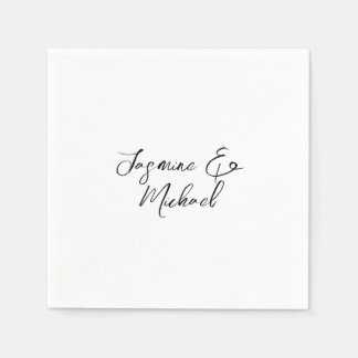 Serviette En Papier Lovely Chic Calligraphie Noms Mariages