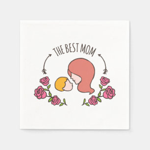 Serviette En Papier Lovely The Best Mother's Day Napkin