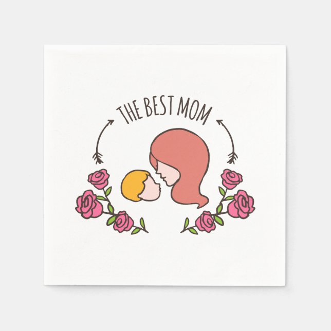 Serviette En Papier Lovely The Best Mother's Day | Napkin (Devant)
