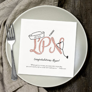 Serviette En Papier LPN Rose Gold Parties scintillant infirmière décor