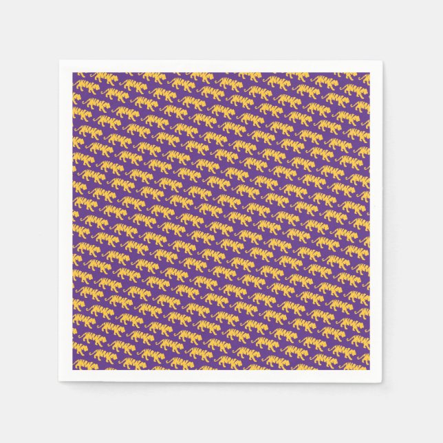 Serviette En Papier LSU Tigers Party Napkins - Tiger Print LSU Party (Devant)