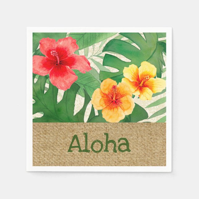 Serviette En Papier Luana Aquarelle Tropical Vivid Floral (Devant)