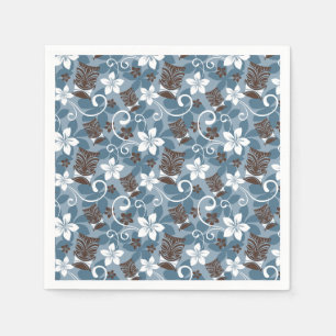 SERVIETTE EN PAPIER LUAU TIKI DESIGN (BLEU)
