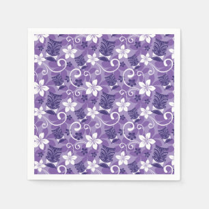 SERVIETTE EN PAPIER LUAU TIKI DESIGN (PURPLE)