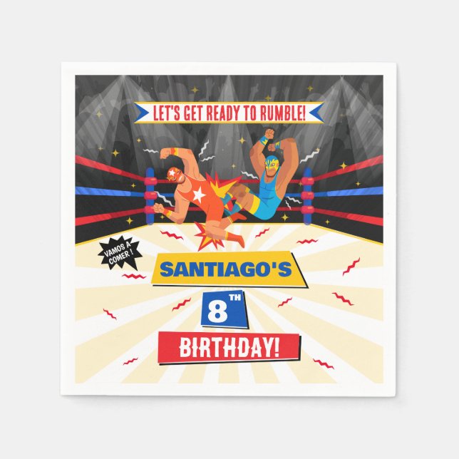 Serviette En Papier Lucha Libre mexicaine papier de la partie de lutte (Devant)