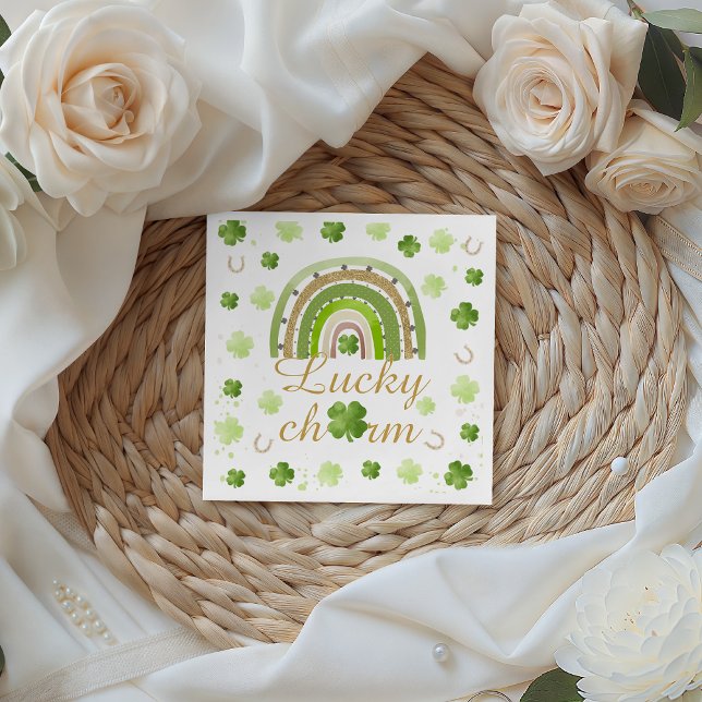 Serviette En Papier Lucky Charm Shamrock Baby Shower Napkin (Créateur téléchargé)