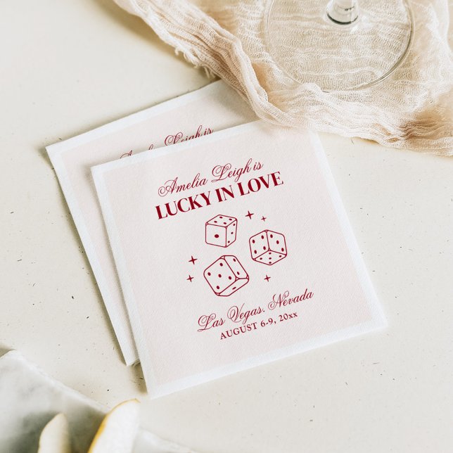 Serviette En Papier Lucky In Love Cocktails Bachelorette Week-end (Créateur téléchargé)