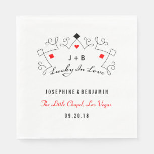 Serviette En Papier Lucky In Love Las Vegas Mariage