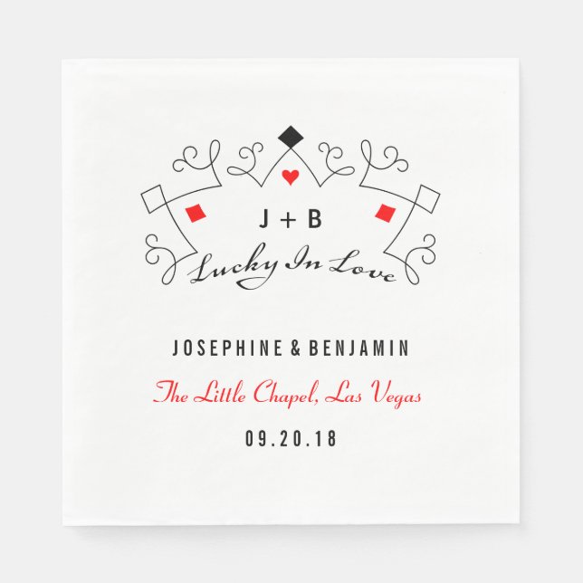 Serviette En Papier Lucky In Love Las Vegas Mariage (Devant)