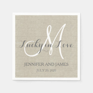 Serviette En Papier Lucky in Love Rustic Papier Mariage serviettes