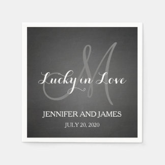 Serviette En Papier Lucky in Love Rustic Papier Mariage serviettes