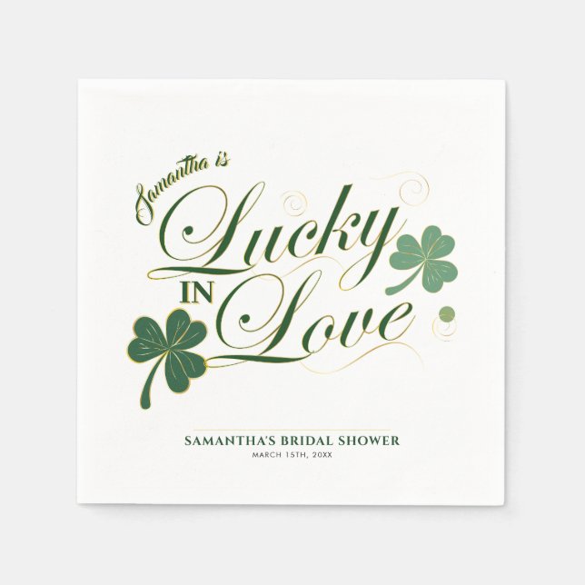 Serviette En Papier Lucky in Love St Patrick's Moderne Réception de Ma (Devant)