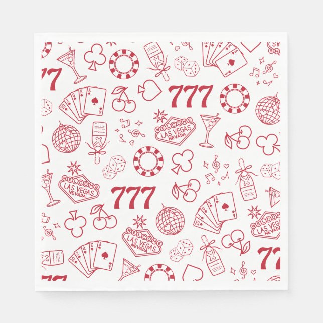 Serviette En Papier Lucky In Love Vegas Bachelorette (Devant)