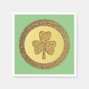 Serviette En Papier Lucky Irish Shamrock Gold Coin