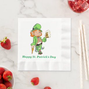Serviette En Papier Lucky Leprechaun St. Patrick's Day Napkins