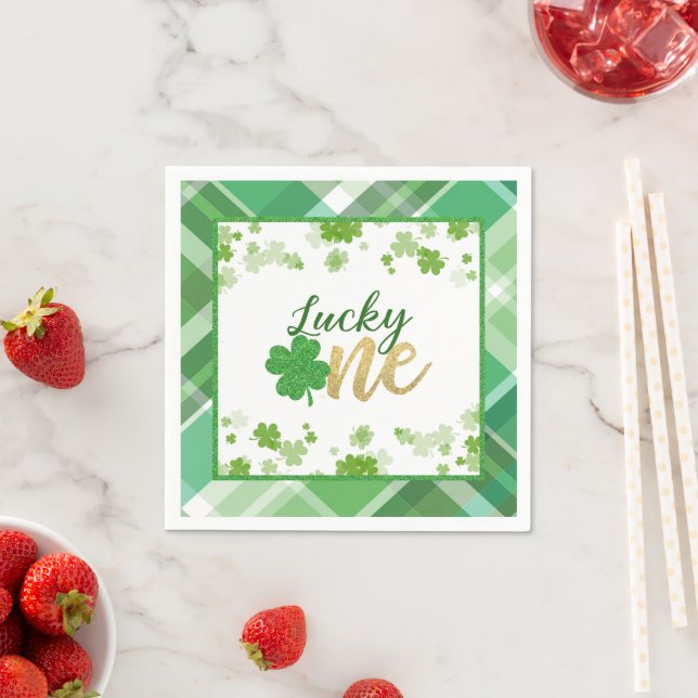 Serviette En Papier Lucky One Anniversaire Napkin (En situation)