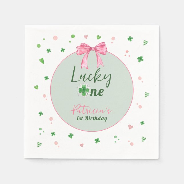 Serviette En Papier Lucky One Fille Anniversaire St Patrick (Devant)