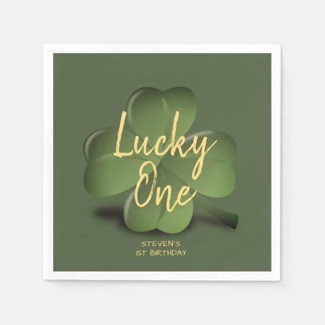 Serviette En Papier Lucky One St patrick Boy First Birthday Party (Devant)