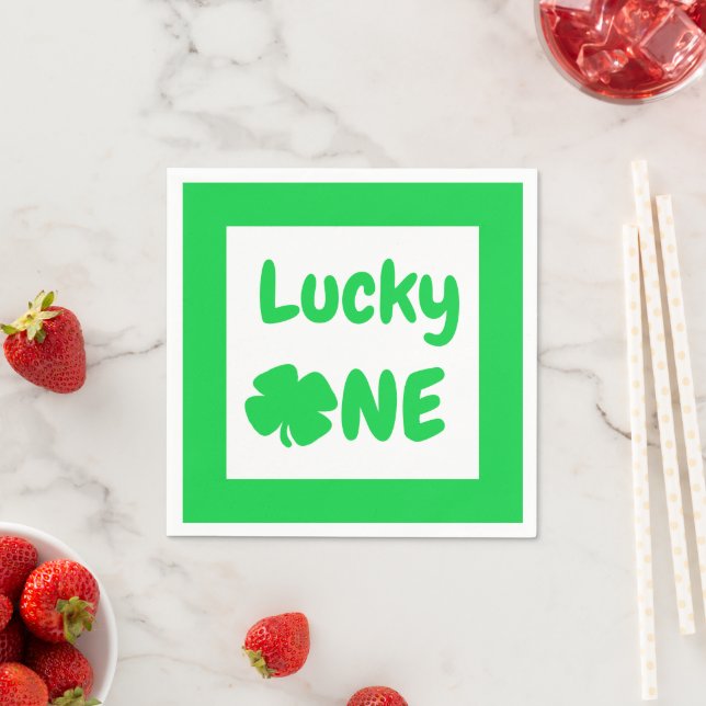 Serviette En Papier Lucky One St Patrick's Day 1er anniversaire (En situation)