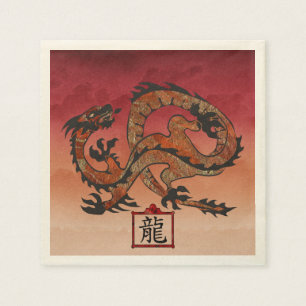 Serviette En Papier Lucky Red Dragon, 龙