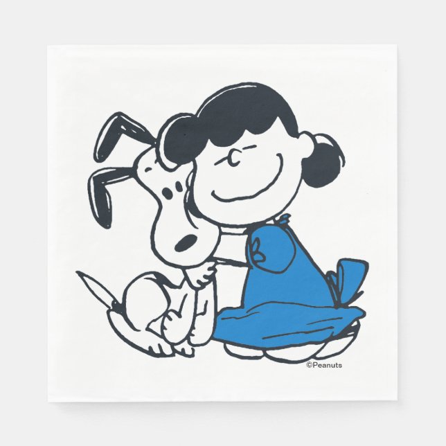 Serviette En Papier Lucy Hugging Snoopy (Devant)