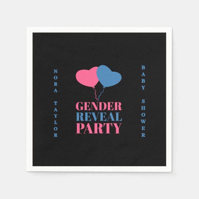 Serviette En Papier "Lui ou Elle ? Qu'Est-Ce Que Le Bébé Sera ?" (Devant)