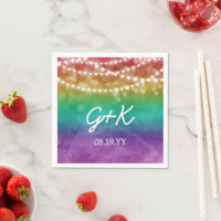 Lumières à cordes ombrées arc-en-ciel Mariage gay