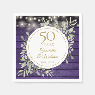 Serviette En Papier Lumières de chaîne en bois violet de feuillage pou