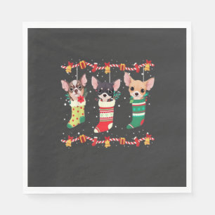 Serviette En Papier Lumières de Noël de Chihuahua Drôle de Noël Amateu