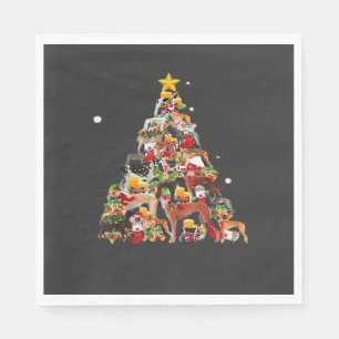Serviette En Papier Lumières de sapin de Noël Greyhound Chien drôle de