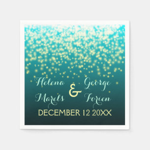 Serviette En Papier Lumières scintillantes dans le ciel turquoise, aqu