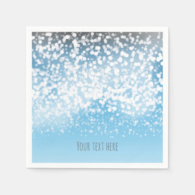 Serviette En Papier Lumières scintillantes Menu Romantique Winter Wond (Devant)