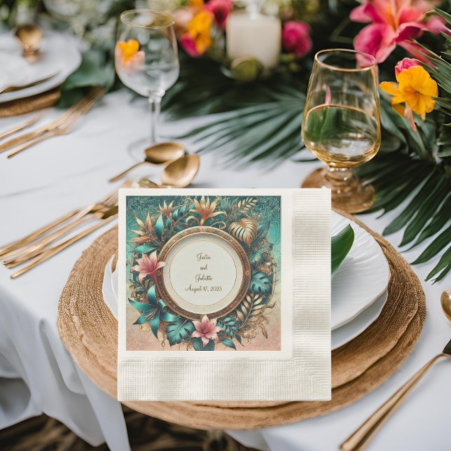 Serviette En Papier Luncheon Élégance Tropicale Monnaie (Créateur téléchargé)
