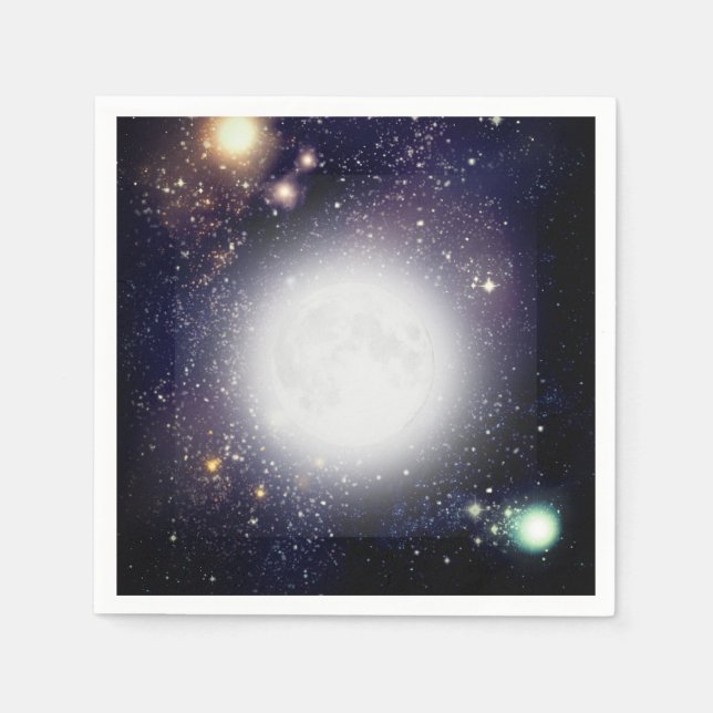 Serviette En Papier Lune et Étoiles (Devant)