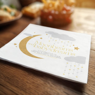 Serviette En Papier Lune et rêves de bébé shower jaune