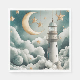 Serviette En Papier Lune et Stars Lighthouse Papier Party serviettes
