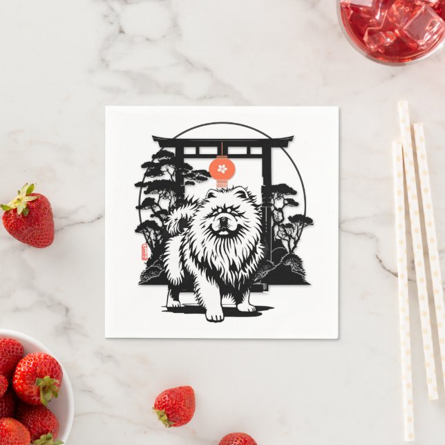 Serviette En Papier LUNE GATE Chow (En situation)