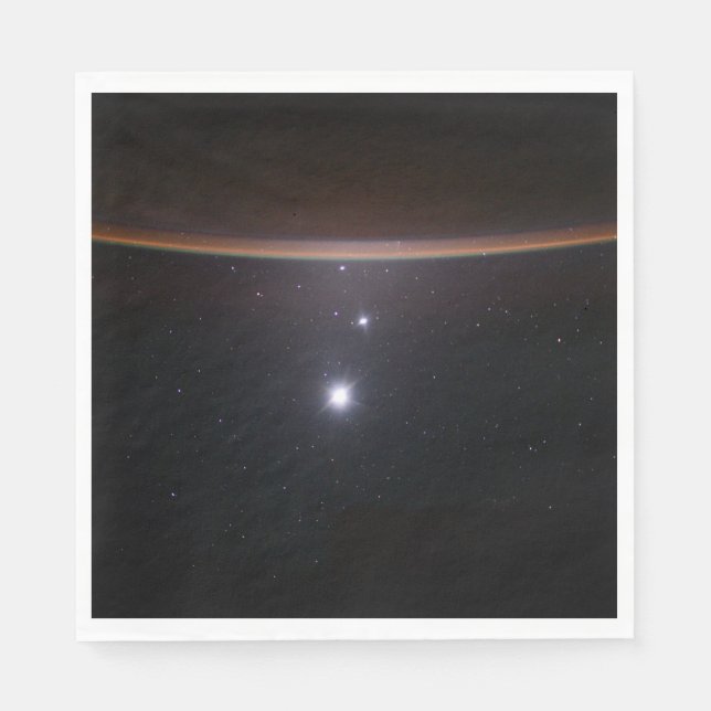 Serviette En Papier Lune, Vénus, Jupiter et Terre (ISS) (NASA) (Espace (Devant)
