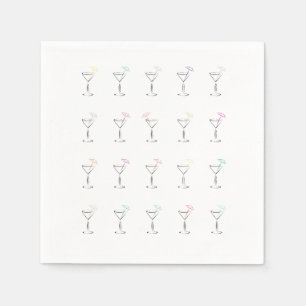 Serviette En Papier Lunettes cool Martini tendance