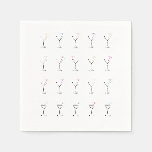 Serviette En Papier Lunettes cool Martini tendance (Devant)
