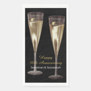 Serviette En Papier Lunettes de Champagne Fête de Mariage Personnalisé