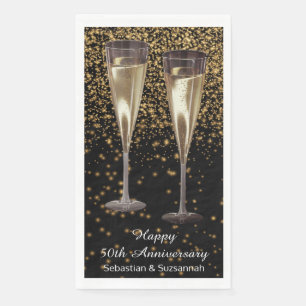 Serviette En Papier Lunettes de Champagne Fête de Mariage Personnalisé