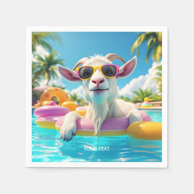 Serviette En Papier Lunettes de chèvre de chèvre mignonne Imaginaire (Devant)