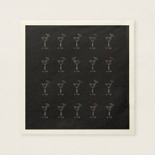 Serviette En Papier Lunettes de Neon Martini Cool